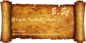 Black Szerénusz névjegykártya